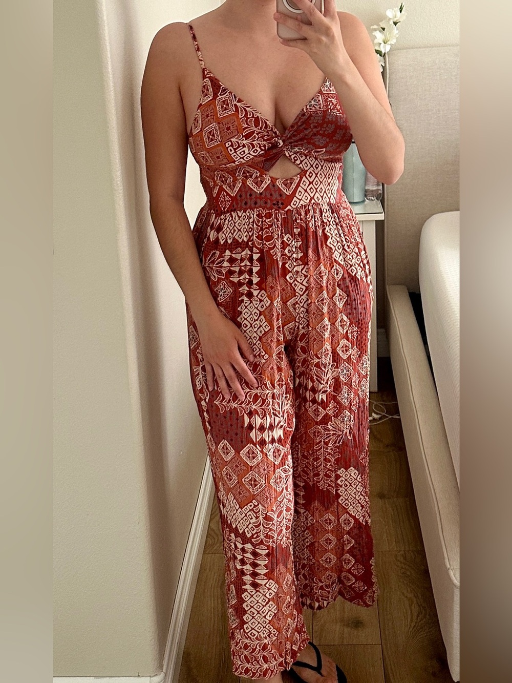 Angie Orange pattern romper